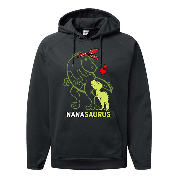 Nanasaurus Nana Tyrannosaurus Dinosaur Baby Mother's Day Performance Fleece Hoodie