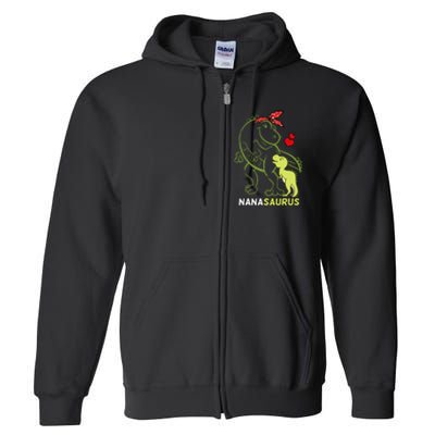 Nanasaurus Nana Tyrannosaurus Dinosaur Baby Mother's Day Full Zip Hoodie