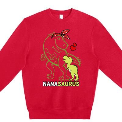 Nanasaurus Nana Tyrannosaurus Dinosaur Baby Mother's Day Premium Crewneck Sweatshirt