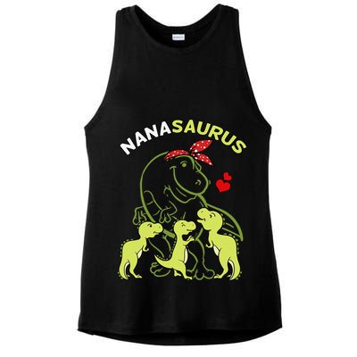 Nanasaurus Nana Tyrannosaurus Dinosaur Mother's Day Ladies PosiCharge Tri-Blend Wicking Tank