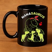Nanasaurus Nana Tyrannosaurus Dinosaur Mother's Day 11oz C Handle Ceramic Mug