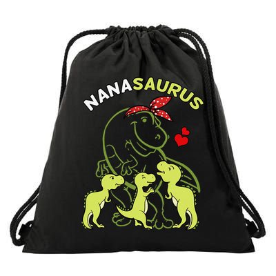 Nanasaurus Nana Tyrannosaurus Dinosaur Mother's Day Drawstring Bag