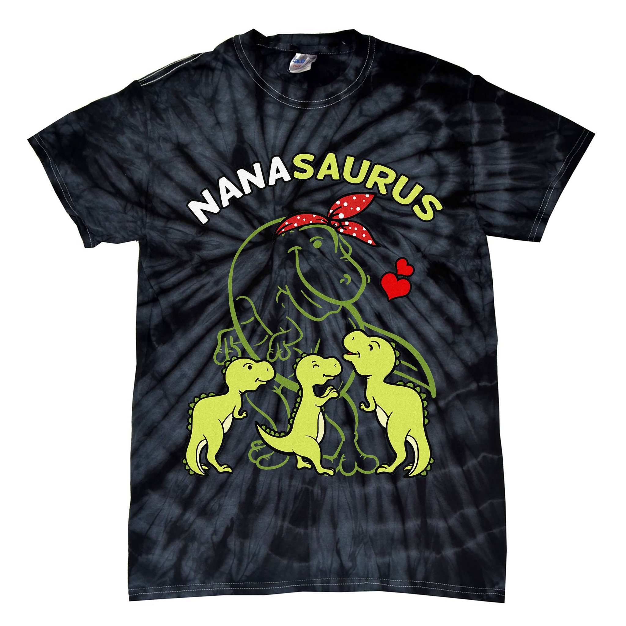 Nanasaurus Nana Tyrannosaurus Dinosaur Mother's Day Tie-Dye T-Shirt