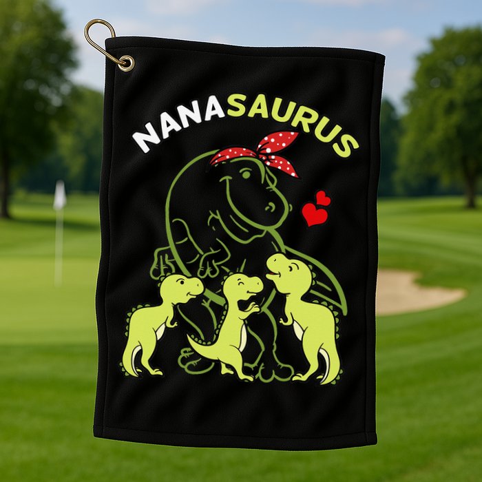 Nanasaurus Nana Tyrannosaurus Dinosaur Mother's Day Golf Towel