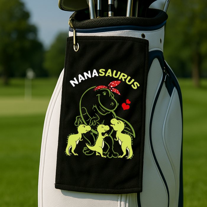 Nanasaurus Nana Tyrannosaurus Dinosaur Mother's Day Golf Towel