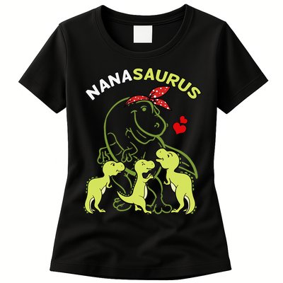 Nanasaurus Nana Tyrannosaurus Dinosaur Mother's Day Womens T-Shirt