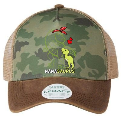 Nanasaurus Nana Tyrannosaurus Dinosaur Mother's Day Legacy Tie Dye Trucker Hat