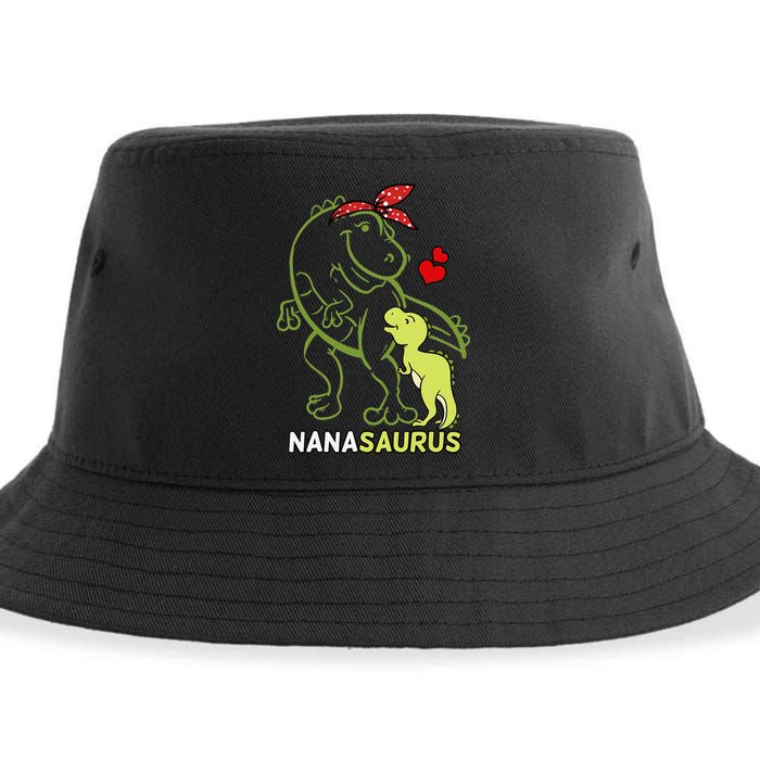 Nanasaurus Nana Tyrannosaurus Dinosaur Mother's Day Sustainable Bucket Hat