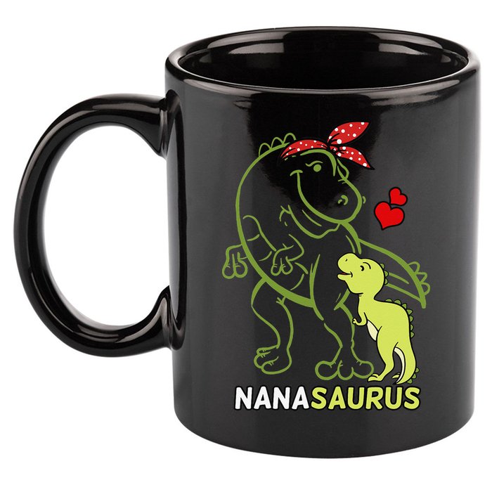 Nanasaurus Nana Tyrannosaurus Dinosaur Mother's Day 11oz C Handle Ceramic Mug