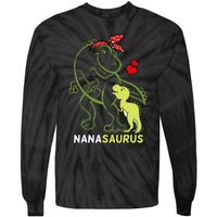 Nanasaurus Nana Tyrannosaurus Dinosaur Mother's Day Tie-Dye Long Sleeve Shirt