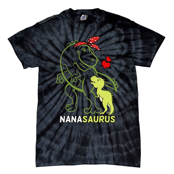 Nanasaurus Nana Tyrannosaurus Dinosaur Mother's Day Tie-Dye T-Shirt