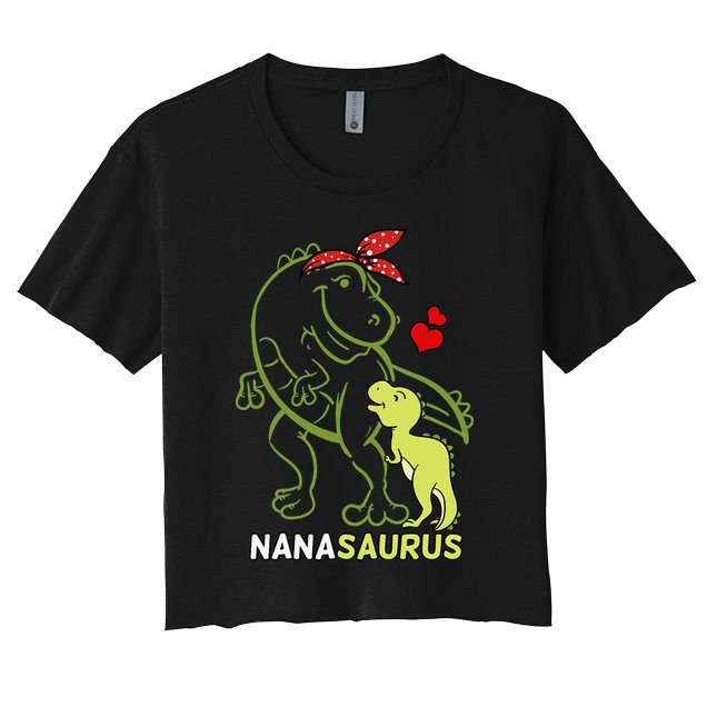 Nanasaurus Nana Tyrannosaurus Dinosaur Mother's Day Crop Top