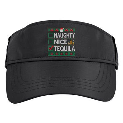 Naughty Nice Tequila Christmas List Tequila Ugly Sweater Gift Adult Drive Performance Visor