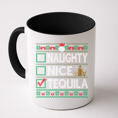 Naughty Nice Tequila Christmas List Tequila Ugly Sweater Gift Mug