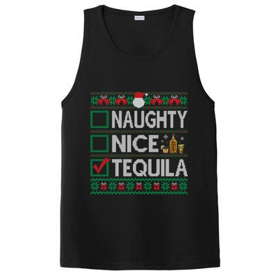 Naughty Nice Tequila Christmas List Tequila Ugly Sweater Gift PosiCharge Competitor Tank
