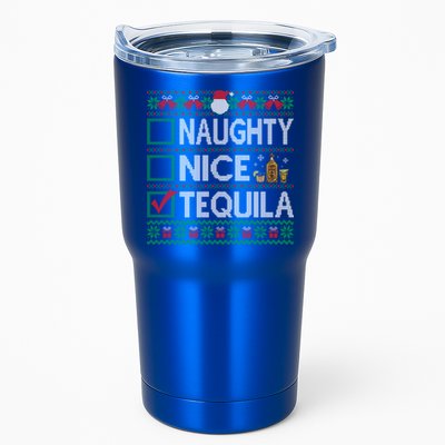 Naughty Nice Tequila Christmas List Tequila Ugly Sweater Gift Tumbler