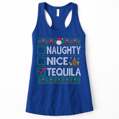 Naughty Nice Tequila Christmas List Tequila Ugly Sweater Gift Womens Tank Top