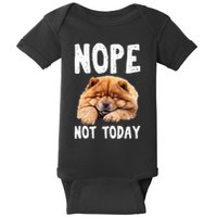 Nope Not Today Lazy Dog Funny Chow Chow Baby Bodysuit