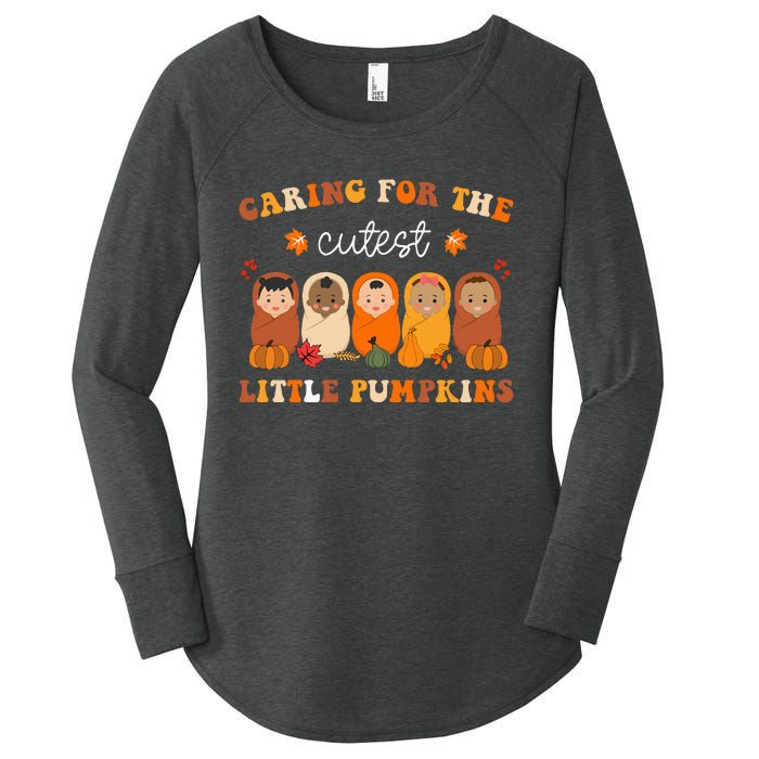 Nicu Nurse Thanksgiving Cutest Pumpkins Mother Baby Nurse Women's Perfect Tri Tunic Long Sleeve Shirt