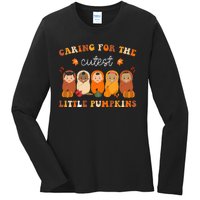 Nicu Nurse Thanksgiving Cutest Pumpkins Mother Baby Nurse Ladies Long Sleeve Shirt