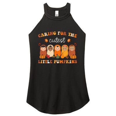 Nicu Nurse Thanksgiving Cutest Pumpkins Mother Baby Nurse Women's Perfect Tri Rocker Tank