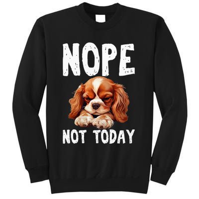 Nope Not Today Lazy Dog Funny Cavalier King Charles Spaniel Sweatshirt