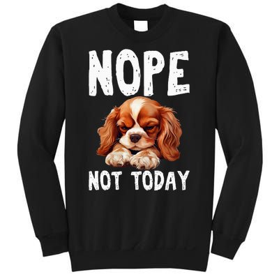 Nope Not Today Lazy Dog Funny Cavalier King Charles Spaniel Sweatshirt