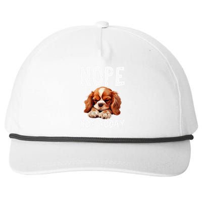 Nope Not Today Lazy Dog Funny Cavalier King Charles Spaniel Snapback Five-Panel Rope Hat