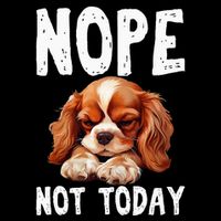 Nope Not Today Lazy Dog Funny Cavalier King Charles Spaniel Drawstring Bag