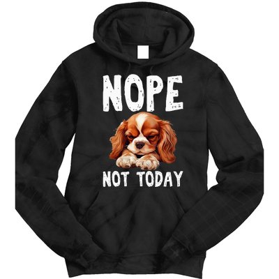 Nope Not Today Lazy Dog Funny Cavalier King Charles Spaniel Tie Dye Hoodie