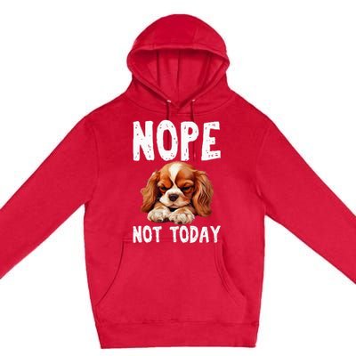 Nope Not Today Lazy Dog Funny Cavalier King Charles Spaniel Premium Pullover Hoodie