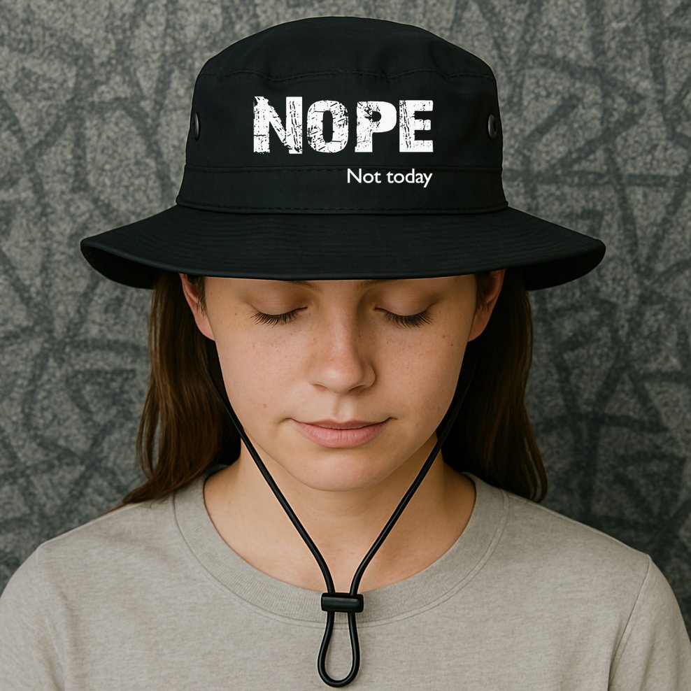 Nope. Not Today Funny Meme Bucket Hat