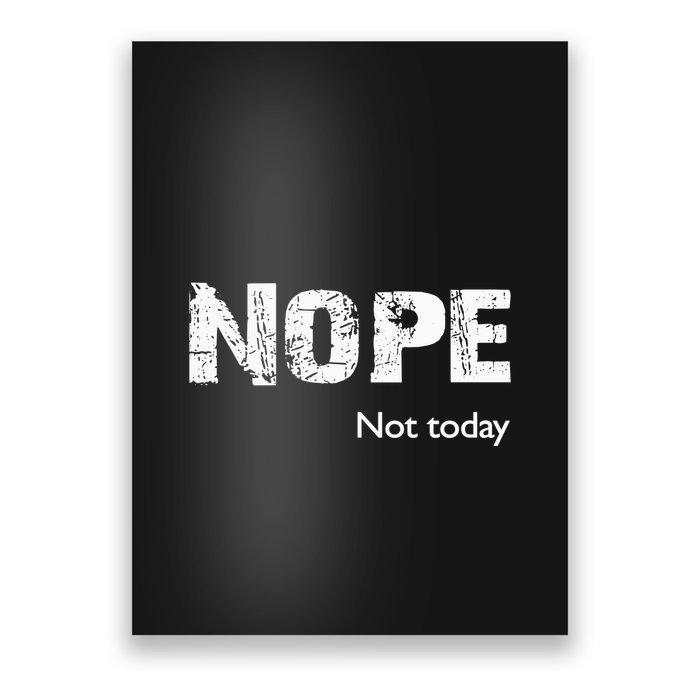 Nope. Not Today Funny Meme Poster