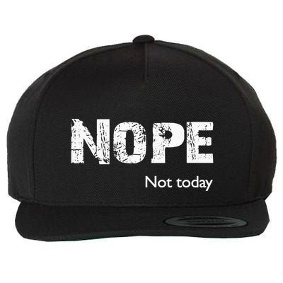Nope. Not Today Funny Meme Wool Snapback Cap