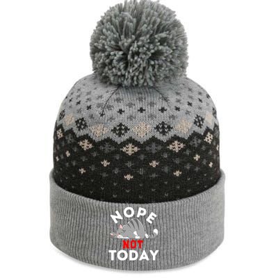 Nope Not Today Funny Cat Lover Gift The Baniff Cuffed Pom Beanie