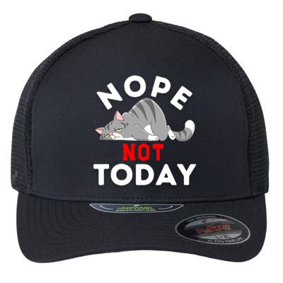 Nope Not Today Funny Cat Lover Gift Flexfit Unipanel Trucker Cap