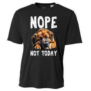 Nope Not Today Lazy Dog Funny Leonberger Cooling Performance Crew T-Shirt