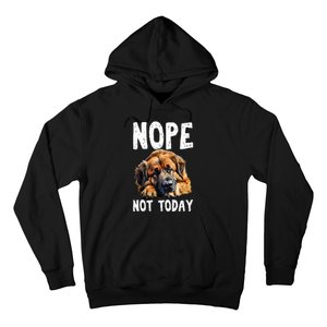 Nope Not Today Lazy Dog Funny Leonberger Hoodie