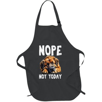 Nope Not Today Lazy Dog Funny Leonberger Full-Length Apron With Pockets