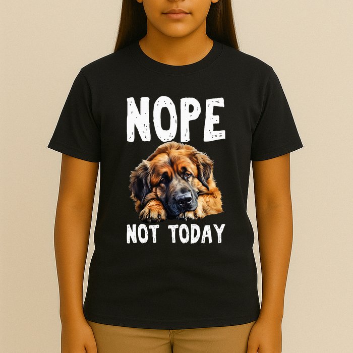 Nope Not Today Lazy Dog Funny Leonberger T-Shirt