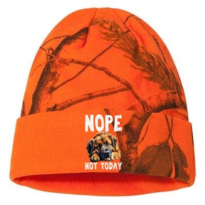 Nope Not Today Lazy Dog Funny Leonberger Kati Licensed 12" Camo Beanie