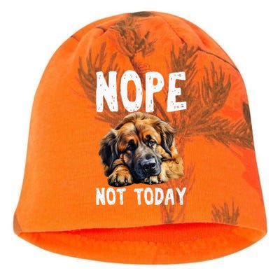 Nope Not Today Lazy Dog Funny Leonberger Kati - Camo Knit Beanie