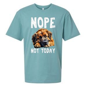 Nope Not Today Lazy Dog Funny Leonberger Sueded Cloud Jersey T-Shirt