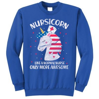 Nursicorn Nurse Unicorn Usa Flag 4th Of July Patriotic Cute Gift Sweatshirt