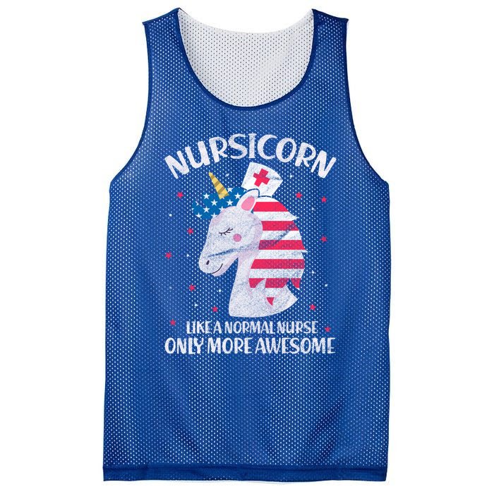 Nursicorn Nurse Unicorn Usa Flag 4th Of July Patriotic Cute Gift Mesh Reversible Basketball Jersey Tank