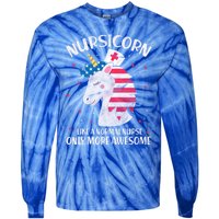 Nursicorn Nurse Unicorn Usa Flag 4th Of July Patriotic Cute Gift Tie-Dye Long Sleeve Shirt