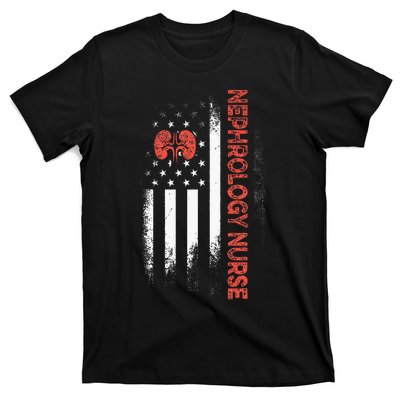 Nephrology Nurse USA Flag Dialysis Nursing RN T-Shirt