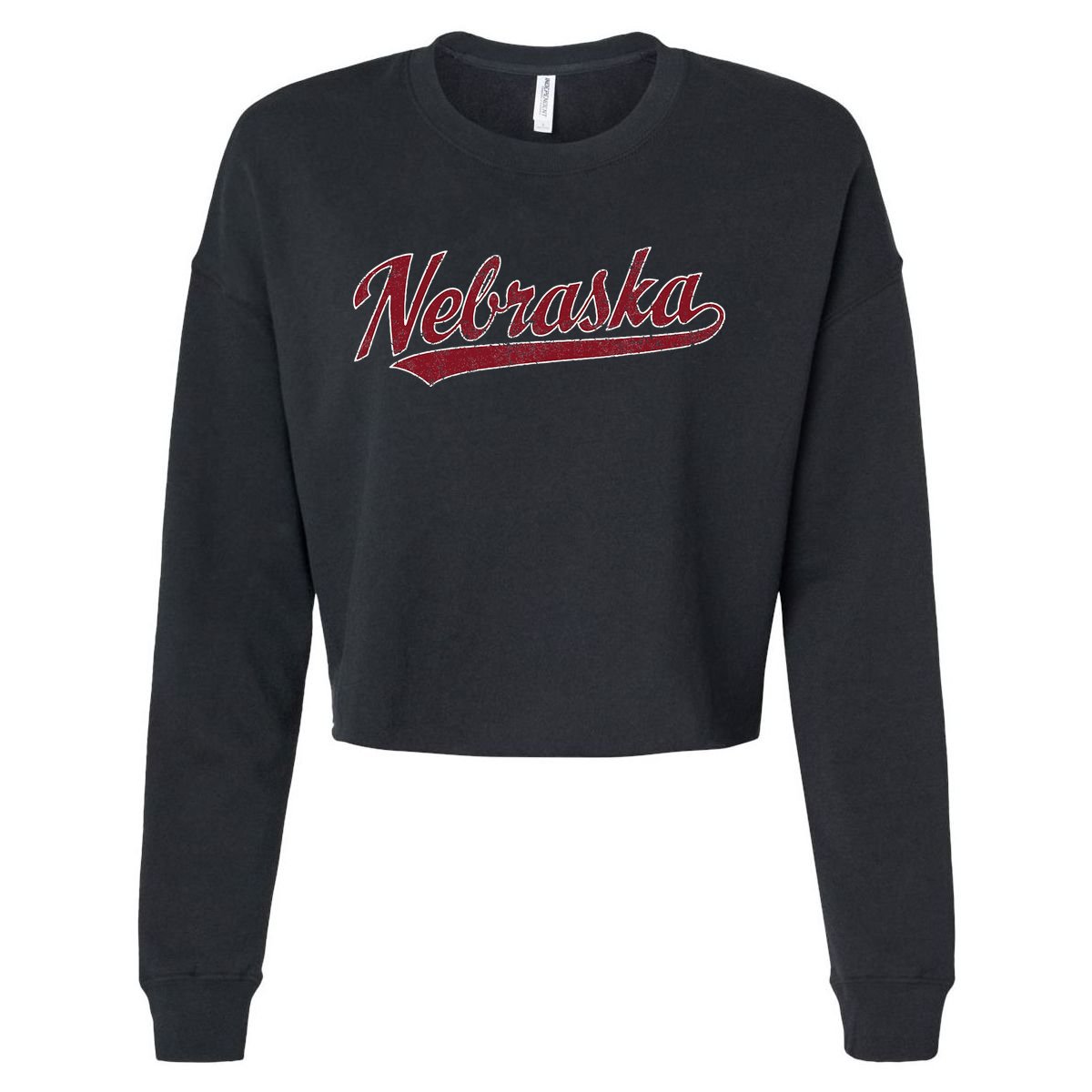 Nebraska Ne Vintage Sports Cropped Pullover Crew
