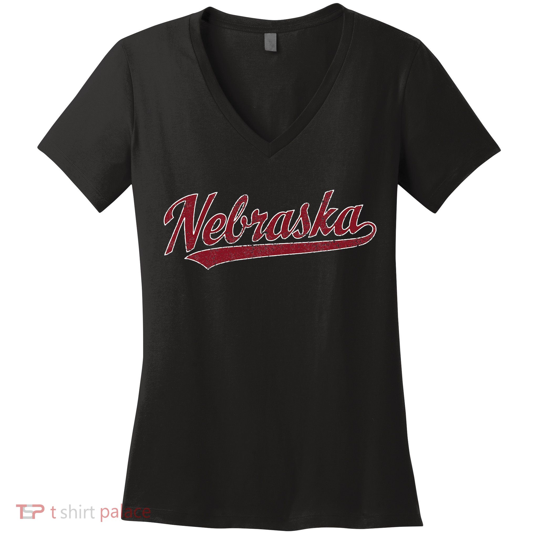 Nebraska Ne Vintage Sports Women's V-Neck T-Shirt