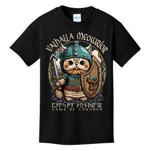 Nordic Norse Viking Cat Warrior Kids T-Shirt